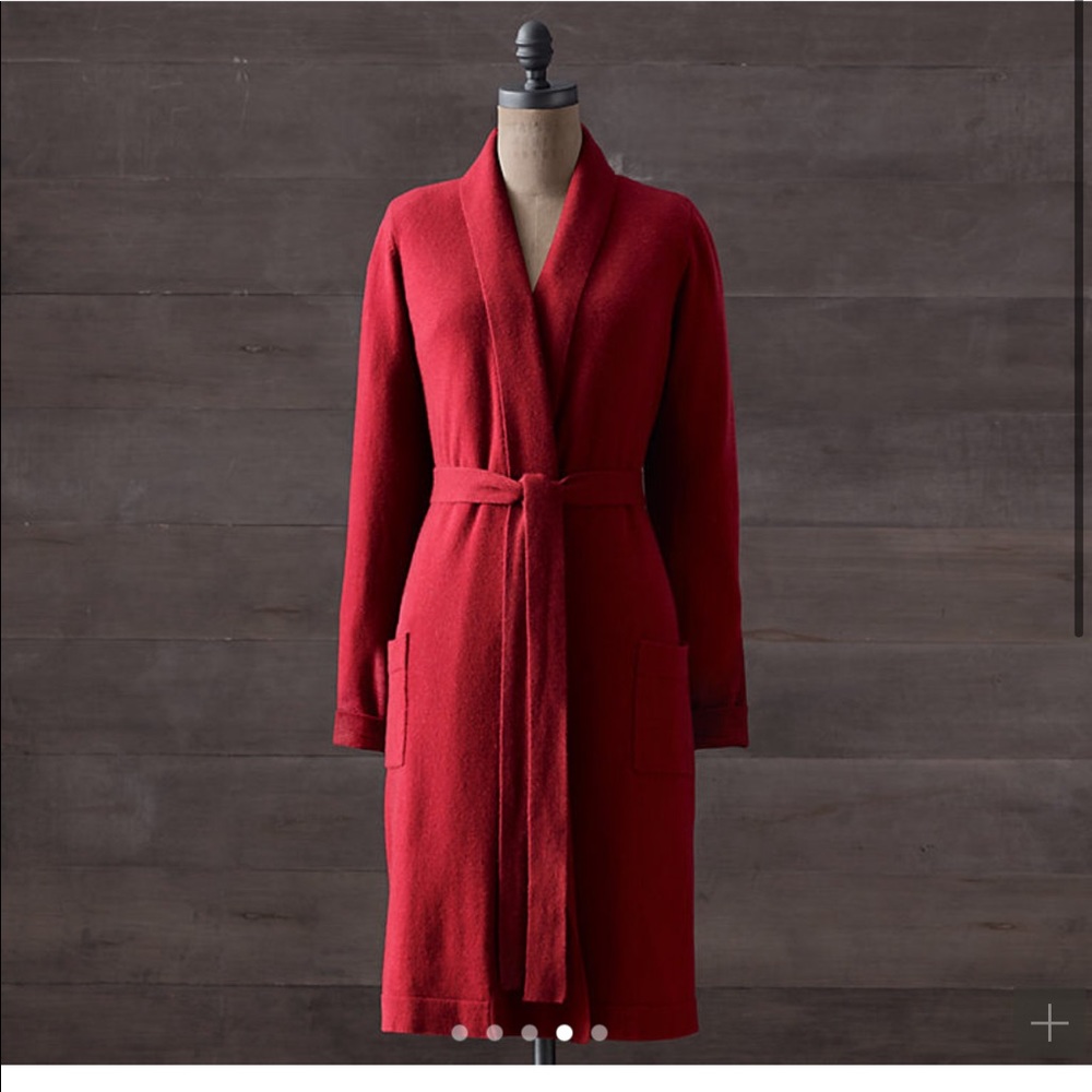 Restoration hardware red cashmere robe